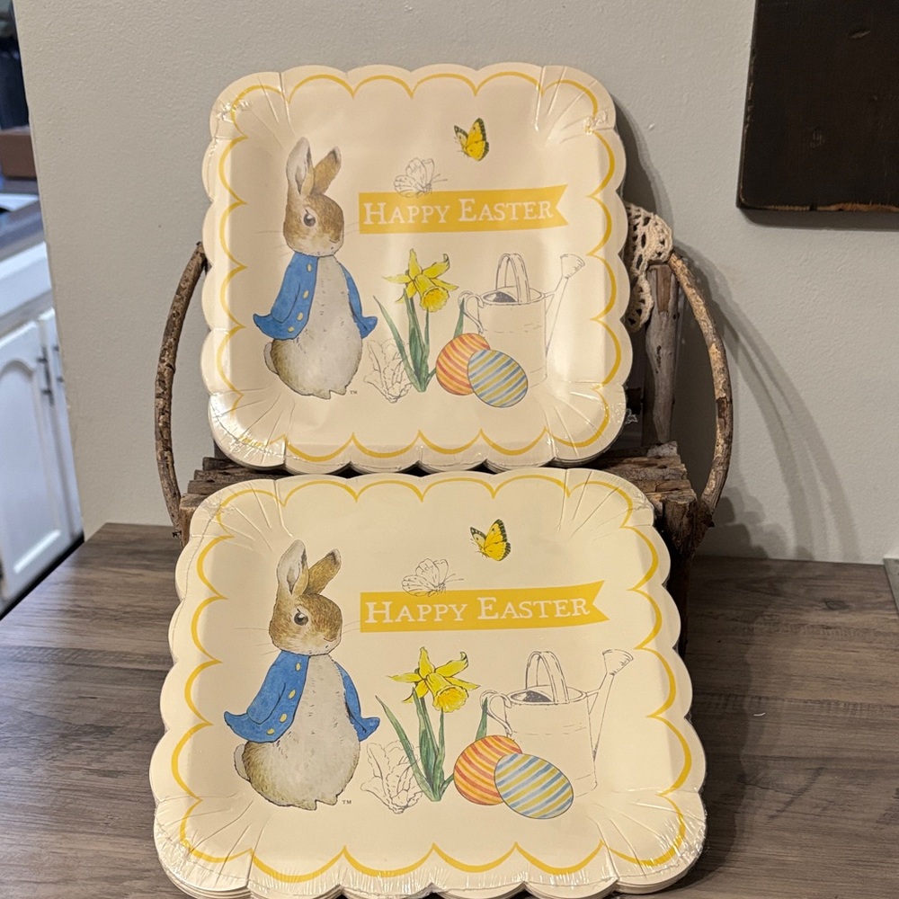 NIP! MERI MERI Beatrix Potter PETER RABBIT EASTER Disposable PAPER PLATES  2 pks